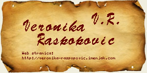 Veronika Raspopović vizit kartica
